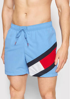 Tommy Hilfiger Flag Mid Length Drawstring Swim Shorts (UM0UM02048) hydrangea blue