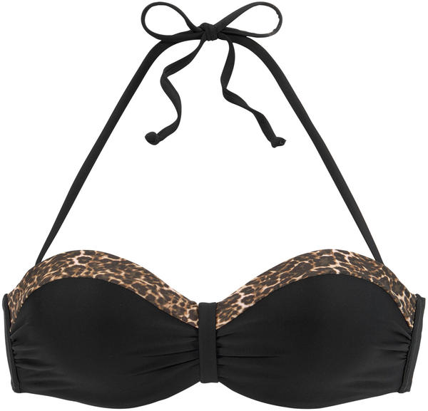 Lascana Bandeau Bikini Top (93600552) leo/black