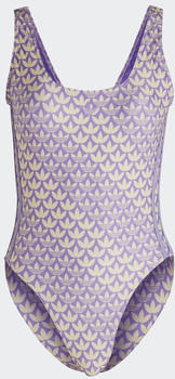 Adidas Originals Monogram 3-Streifen Badeanzug almost yellow/violet fusion/purple rush (HZ4110)