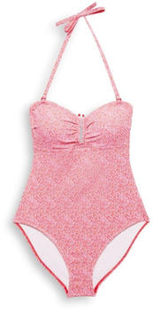 Esprit Wattierter Neckholder-Badeanzug mit Allover-Print (023EF1A318) pink