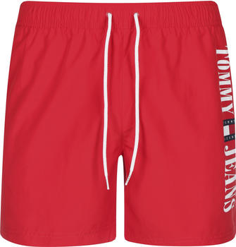Tommy Hilfiger Archive Logo Drawstring Mid Length Swim Shorts (UM0UM02954) deep crimson