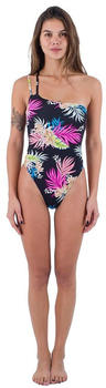Hurley Hana Asymmetrical Reversible Cheeky Swimsuit (HDO1116) schwarz