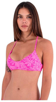 Hurley Jungle Walk Adjustable Open Back Bikini Top (HDT1231) rosa