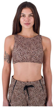 Hurley Max Leopard High Neck 2 Way Bikini Top (HDT1257) braun