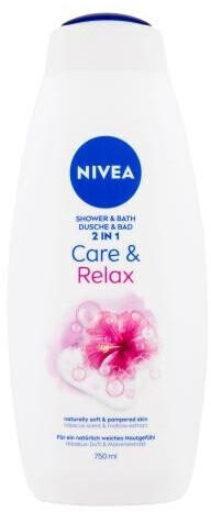 Nivea Care & Relax Duschgel und Badeschaum Hibiskus- und Malve-Duft (750ml)