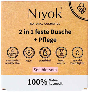 Niyok 2 in 1 feste Dusche + Pflege Soft Blossom (80 g)