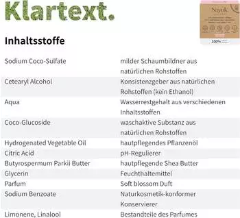 Niyok 2 in 1 feste Dusche + Pflege Soft Blossom (80 g) – Natürliche Inhaltsstoffe für eine sanfte Pflege