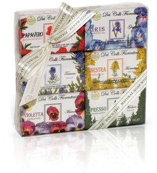 Nesti Dante Dei Colli Fiorentini Seifen Geschenk-Set mit Mohn, Iris, Lavendel, Ginster und Veilchen (254798)