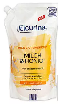 Elcurina milde Cremeseife Milch & Honig Nachfüllpack (500 ml)