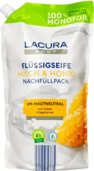Lacura Body Flüssigseife Milch & Honig Aldi Nord Nachfüllpack (500 ml)