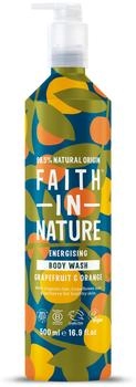 Faith in Nature 500ml Metal Bottle Natural Grapefruit and Orange Body Wash Energising Vegan and Cruelty Free No SLS or Parabens
