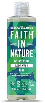 Faith in Nature Natural Mint Body Wash Invigorating Vegan & Cruelty Free No SLS or Parabens 400m