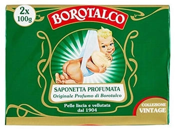 Borotalco Solid Scented Solid with Borotalcum Fragrance - Ideal for the Hygiene of your Hands for smooth and velvety skin - Two 100g Soaps