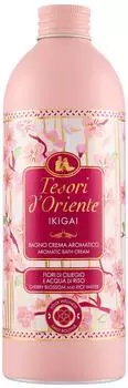 Tesori d'Oriente Ikigai Bagno Crema, Bagnoschiuma dalle Note Floreali con Acqua di Riso per una Pelle Morbida e Liscia, Dona una Sensazione di Puro Benessere, 500ml