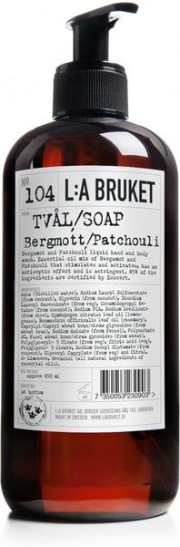 L:A Bruket Bergamot Patchouli No. 104 Liquid Soap (450ml)