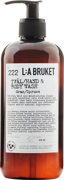 L:A Bruket No. 222 Hand Body Wash Spruce (450ml)