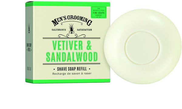 Scottish Fine Soaps Men's Grooming Vetiver & Sandalwood Shave Soap Refill Seife (100g)