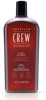 American Crew 3-IN-1 Shampoo, Conditioner und Duschgel 3in1 für Herren (1000ml)