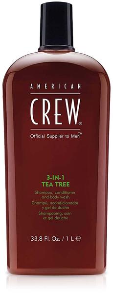 American Crew Am& Body 3-IN-1 Tea Tree Shampoo, Conditioner und Duschgel 3in1 für Herren (1000ml)
