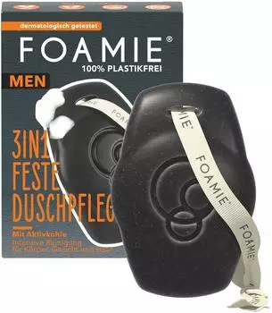 Foamie Men 3-in-1 Feste Duschpflege mit Aktivkohle (90 g)