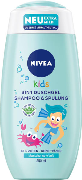 Nivea Kids 3 in 1 Duschgel & Shampoo Apfelduft, (250ml)