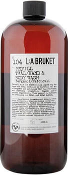 L:A Bruket No. 104 Refill Hand & Body Wash Bergamot/Patchouli (1000ml)