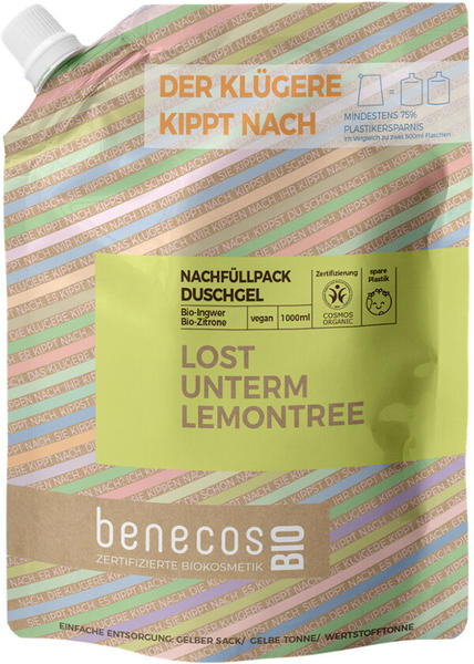 benecos Bio Duschgel Lost unterm Lemontree Nachfüller (1L)