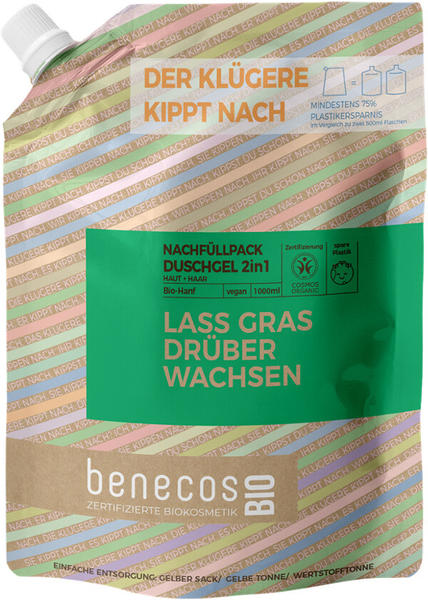benecos Bio 2in1 Duschgel Lass Gras drüber wachsen Nachfüller (1L)