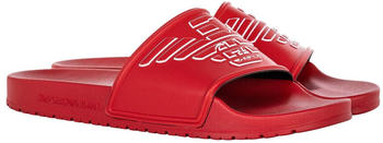 Emporio Armani Slides Modell 'Eagle' rot