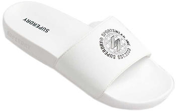 Superdry Code Printed Pool Slides weiß