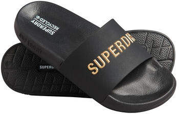 Superdry Code Logo Vegan Pool Slides schwarz