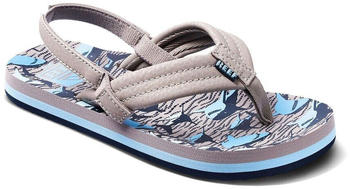 Reef Little Ahi Flipflop tan sharks