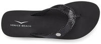 Venice Beach Badezehentrenner Sandale Pantolette ultraleicht Glitzerband VEGAN schwarz