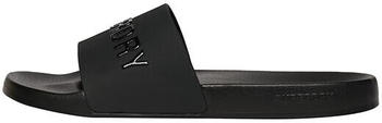 Superdry Logo Pool Slides schwarz