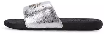 Puma Cool Cat 2 0 Metallic Shine Slides silber