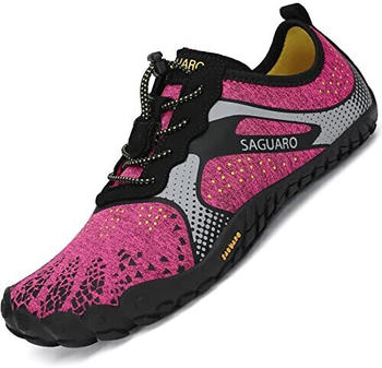 Saguaro Barfußschuhe Damen Fitnessschuhe Badeschuhe schnell trocknend Schwimmschuhe rosenrot
