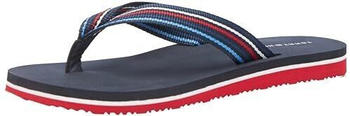 Tommy Hilfiger TH Stripes Beach Sandal FW0FW07857 Flip-Flop blau rot weiß