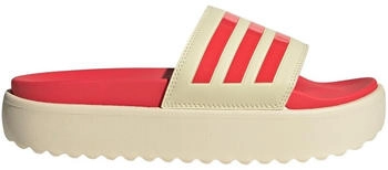 Adidas Adilette Platform Slides warm vanilla semi lucid red semi lucid red