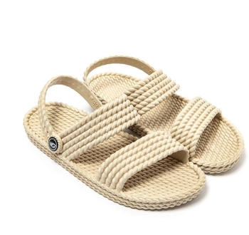 Brasileras Damensandalen rutschfester Gummilaufsohle beige