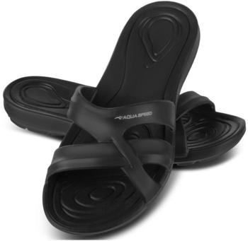 Aqua Speed Komfortset Duschlatschen Mikrofaserhandtuch schwarz