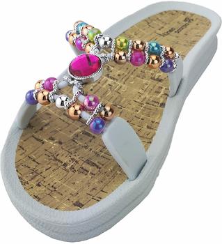 Linea Scarpa Syros modische Badeschuhe Pantoletten Fu&szlig;bett wei&szlig;