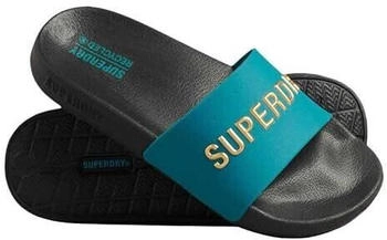 Superdry Code Logo Vegan Slides blau schwarz