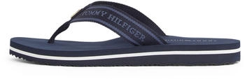 Tommy Hilfiger Zehentrenner 'HILFIGER WEBBING BEACH SANDAL' blau dunkelblau