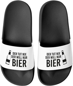 MoonWorks Badeschlappen Spruch Bier macht schön