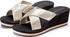 Lascana Badepantolette schwarz goldfarben