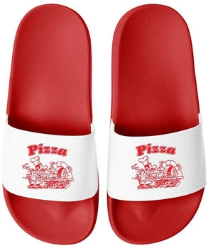 MoonWorks Slippers for Pizza Lovers rot-weiß