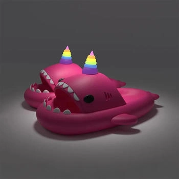 Corimori Shark Unicorn Bath Slippers pink