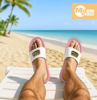 MoonWorks Bath slippers with print Federal Institute for tasty rosa/weiß