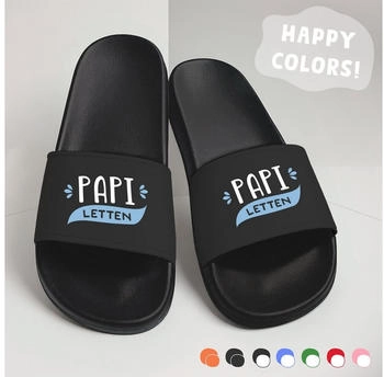 MoonWorks Bath Slippers Papi Opi Letten schwarz-schwarz