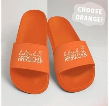 MoonWorks Bath Slippers with Saying Hallöchen Aperölchen